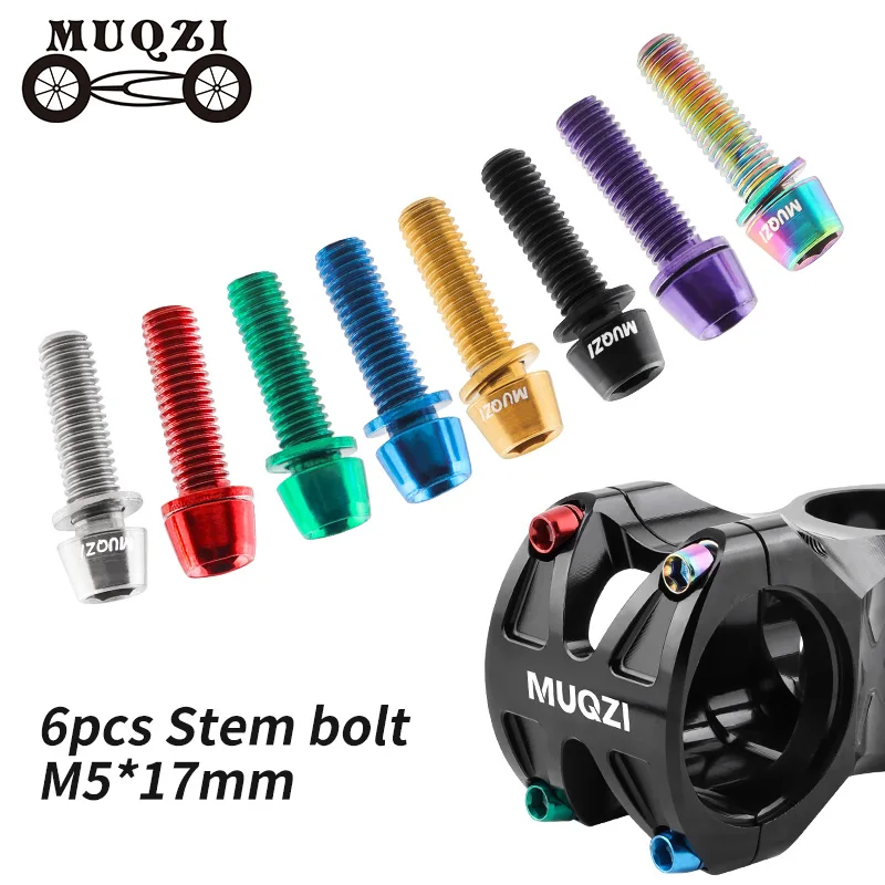 Handlebar Riser Stem - MUQZI 6pcs Stem Bolts M5x17mm Bicycle