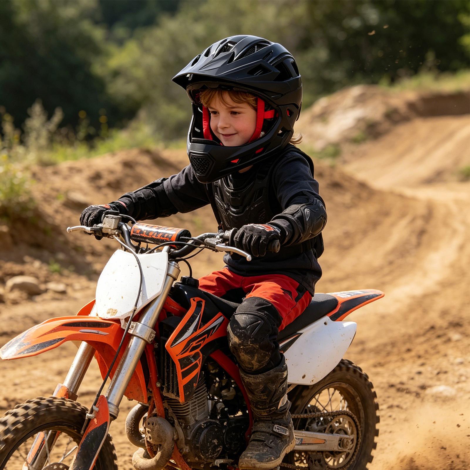 Mountain Biking Helmet Kids - Kids Motocross Helmet Shockproof Adjustable Protector