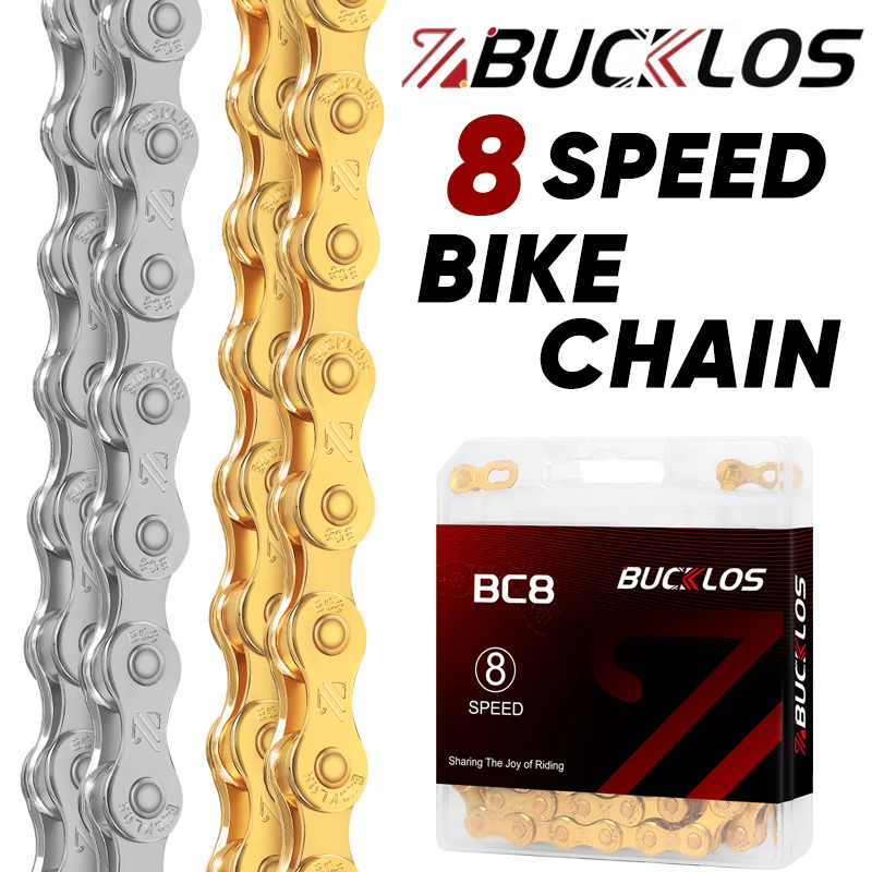 Mountain Biking Bc - BUCKLOS 8 Speed Bicycle Chain 116
