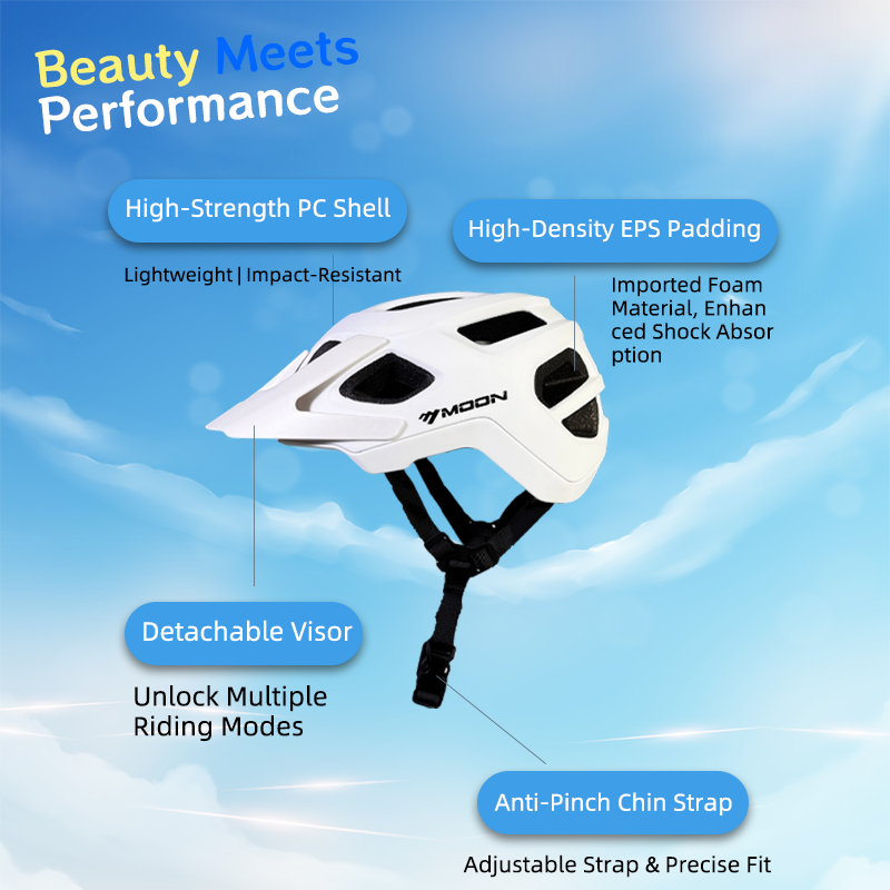 Mountain Biking Helmet Kids - MOON Anti-Odor Professional Bike Helmet for