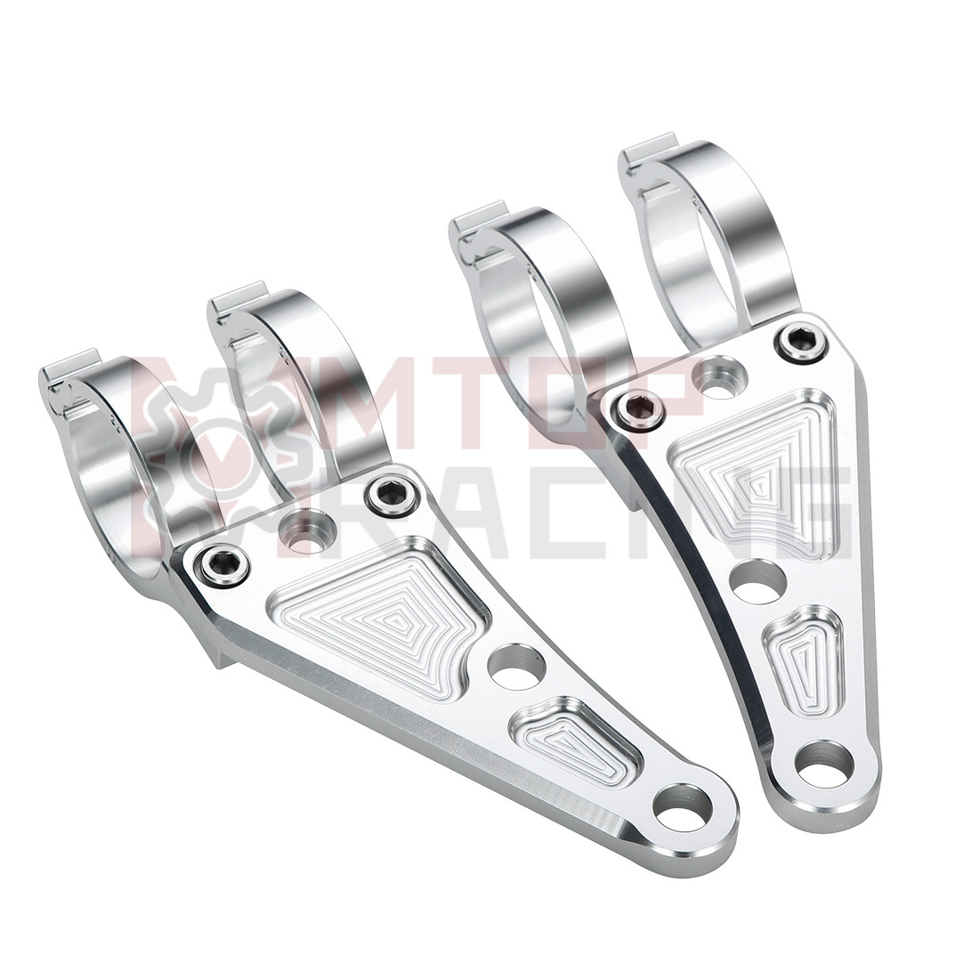 Mountain Biking Derby - CNC Motorcycle Headlight Mount Bracket Silver