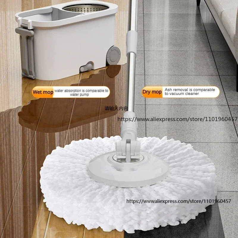 Round Lazy Mop 360° Rotating H - Pedal Platform Flat recension och pris