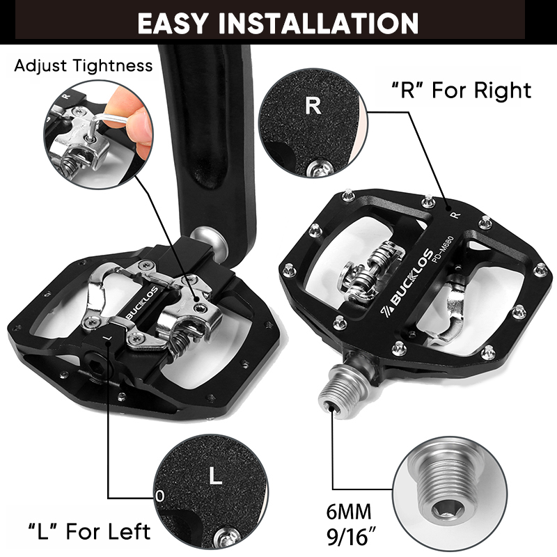 BUCKLOS Mtb Pedals for Bicycle - Pedal Platform Flat recension och pris