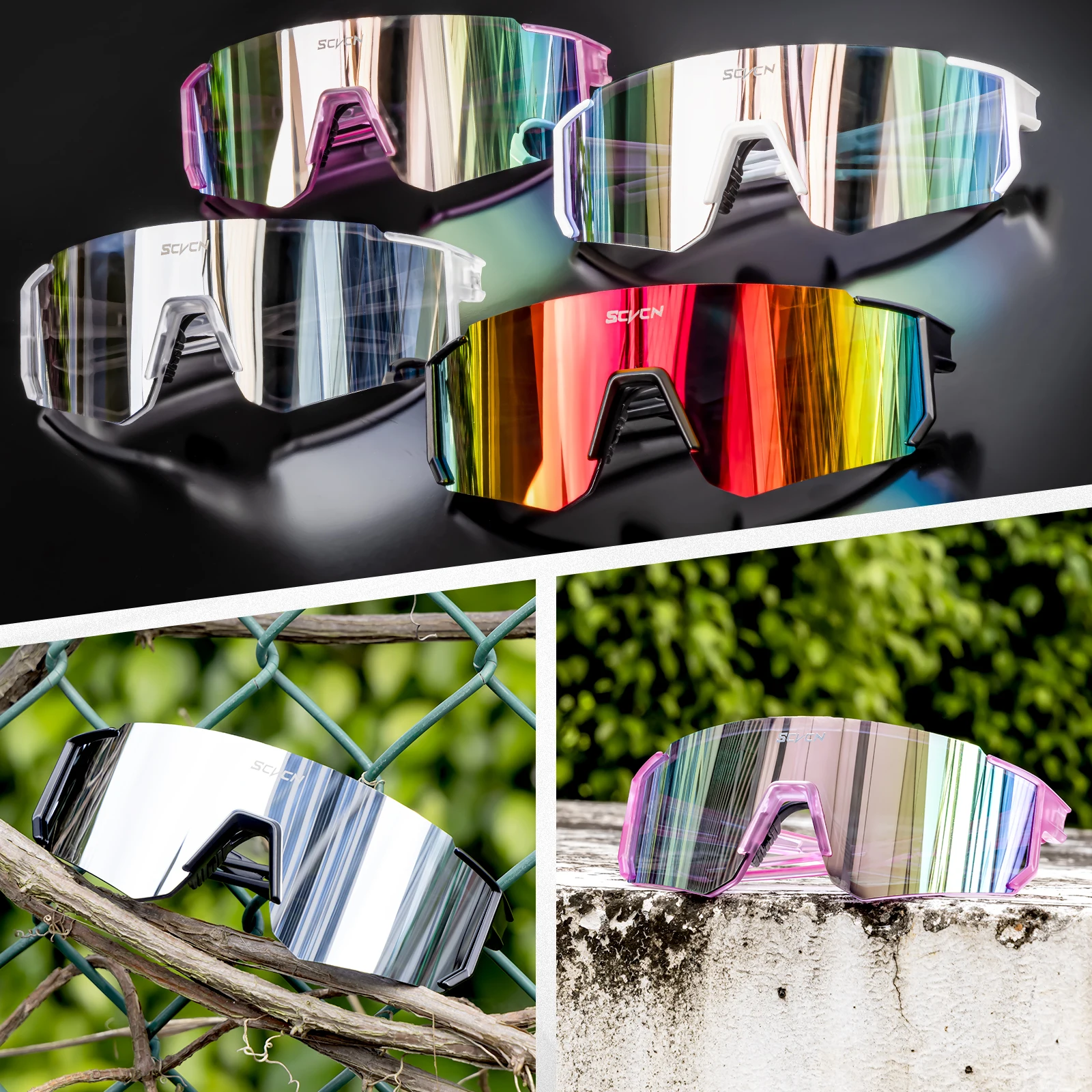 SCVCN New Photochromic Cycling - Mountain Biking Sunglasses recension och pris