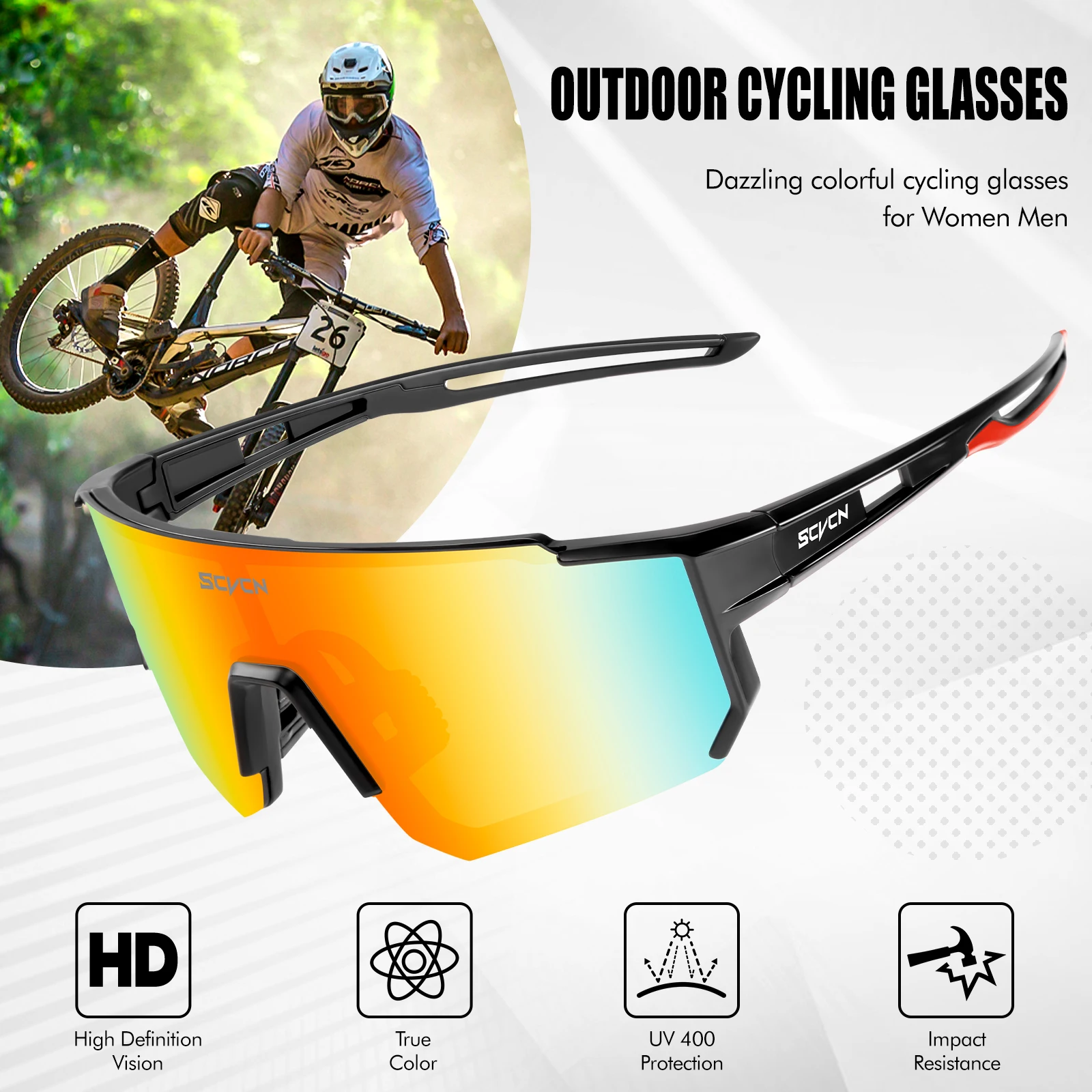 SCVCN New Photochromic Cycling - Mountain Biking Sunglasses recension och pris