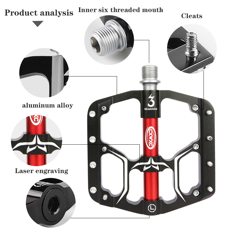 CXWXC V15 Bicycle MTB Pedals 3 - Pedal Platform Flat recension och pris