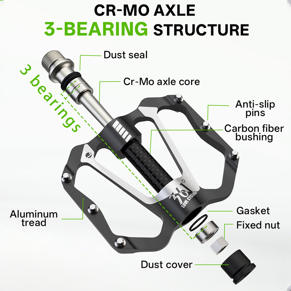 361 Degrees 3 Bearings Bike Pe - Pedal Platform Flat recension och pris