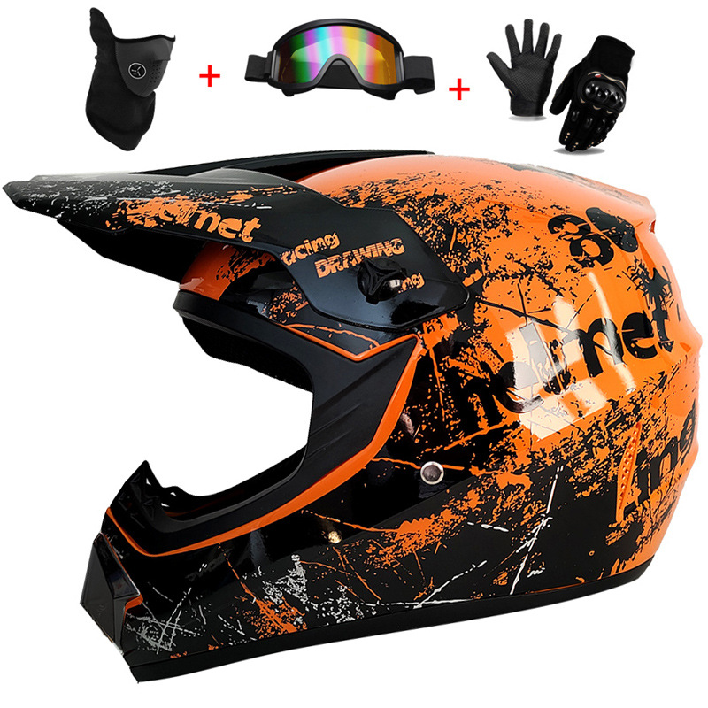 3Pcs Kids Off-Road Full Helmet - Mountain Biking Protective Gear recension och pris