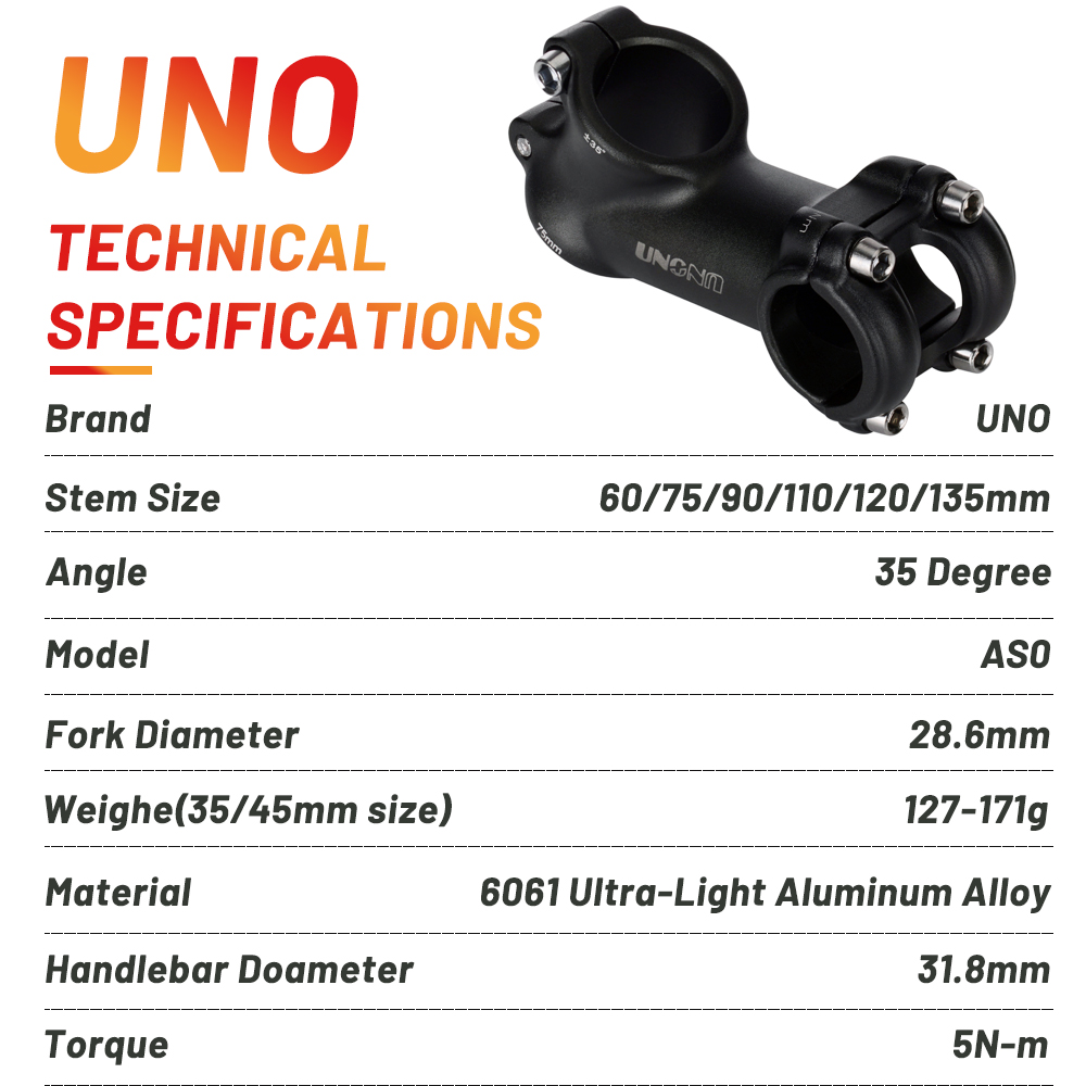 UNO Aluminum Alloy Bike Stem R - Handlebar Riser Stem recension och pris