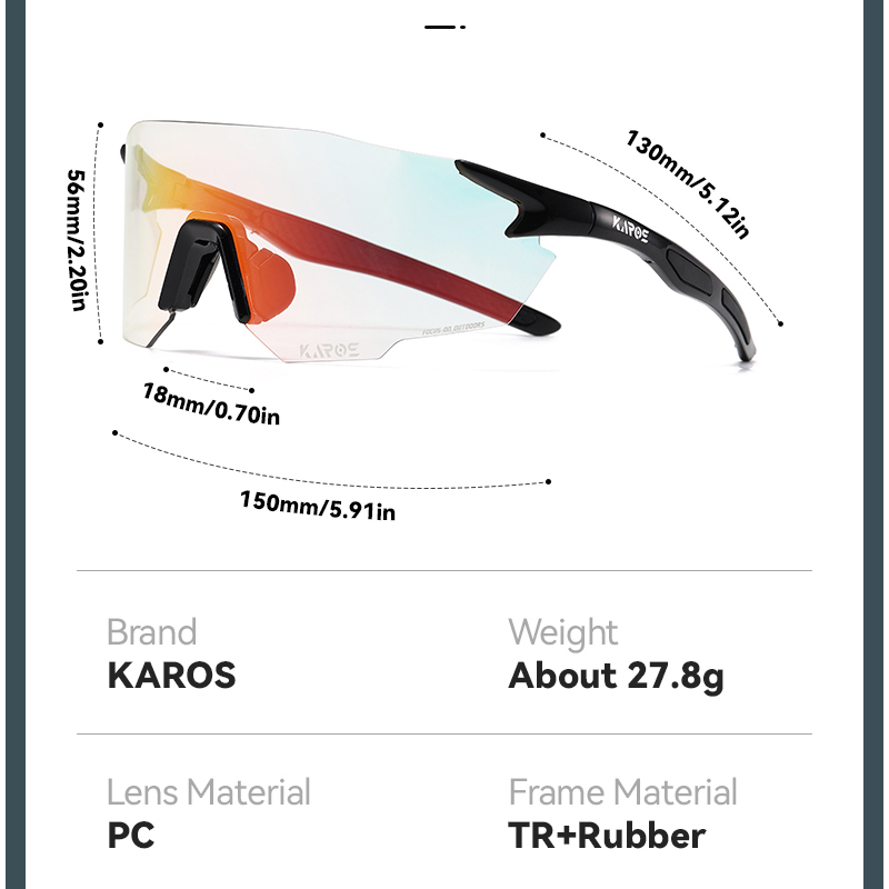KAROS Photochromic Cycling Gla - Mountain Biking Sunglasses recension och pris